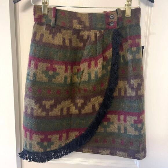 NWT Vintage My Michelle Women's Wool Cut Camel brown Rare Mini Skirt Size M/9 - Picture 2 of 6
